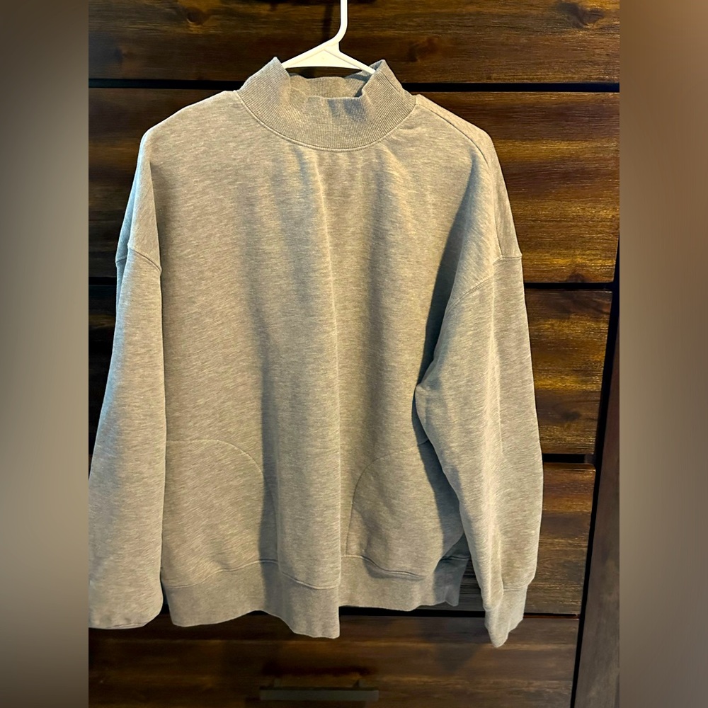 Heather gray mock neck